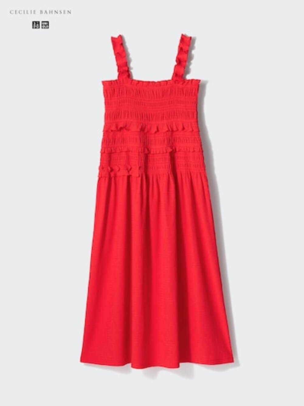 NEW Cecilie Bahnsen x Uniqlo Shirring Dress in Red